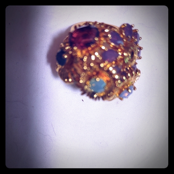 Original Coach flower and gem ring - Picture 1 of 5